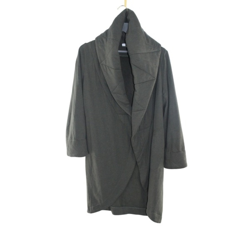 On the Road Hooded Cardigan Quilted Detail‎ S/M Olive Green Charcoal